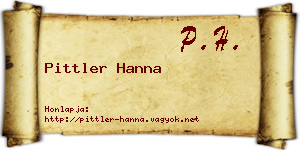 Pittler Hanna névjegykártya